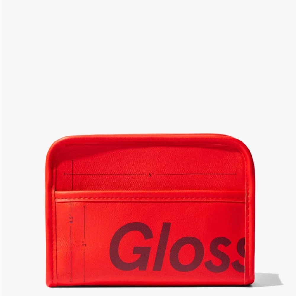 New Glossier Mini Beauty Bag in Red Cosmetic Makeup Pouch Organizer